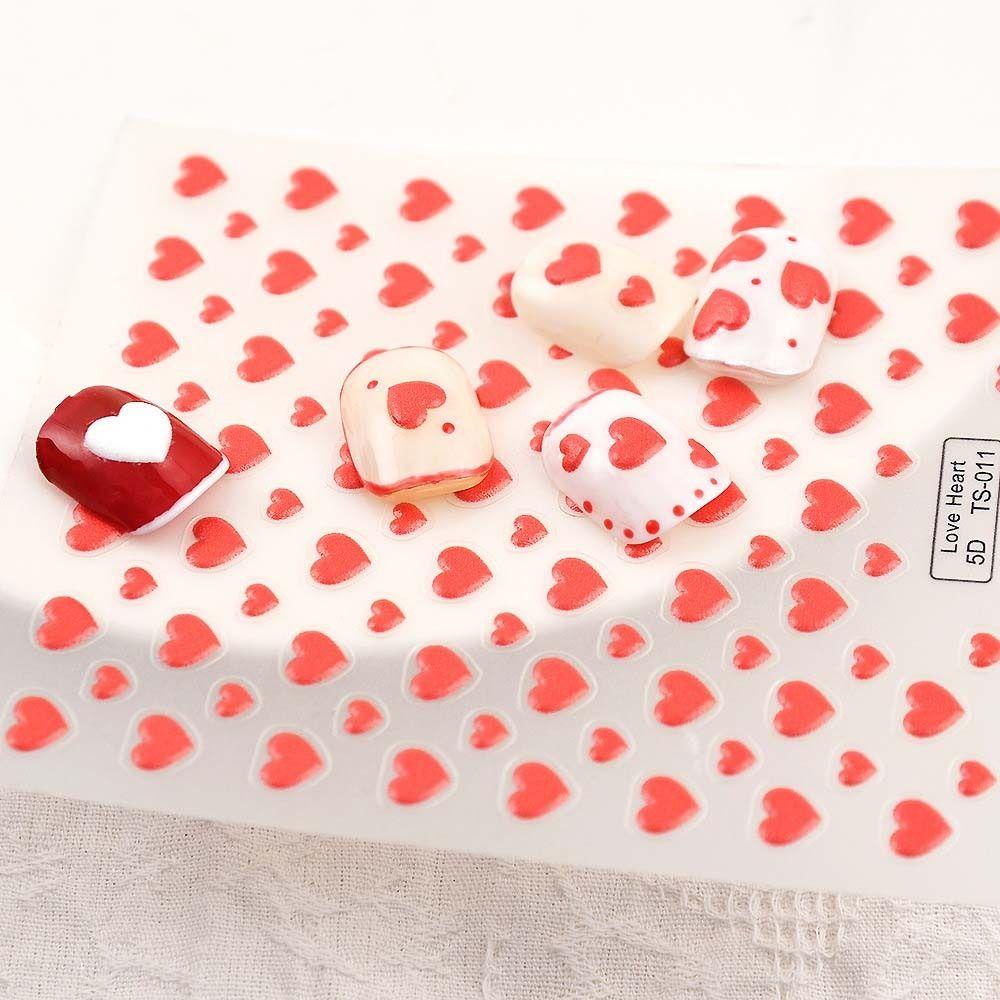 Stiker Kuku Hati Agustina Sweet Hollow Heart Peach Heart Self Adhesive Nail Art Dekorasi