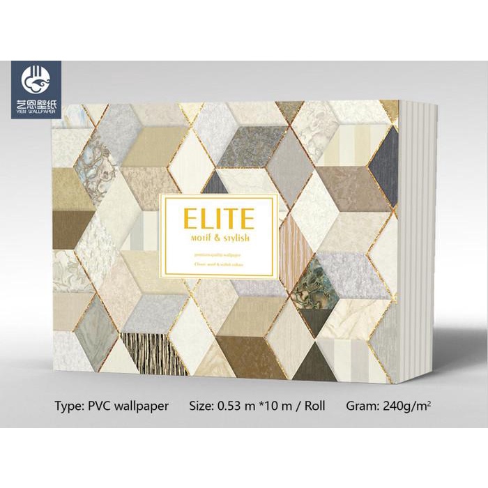 WALLPAPER VINYL ELITE WALLPAPER KOREA WALLAPER RUMAH MEWAH ELEGANT