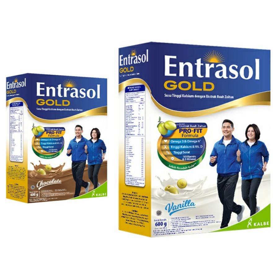 Entrasol Gold Vanila/Coklat Susu Lansia 600gr