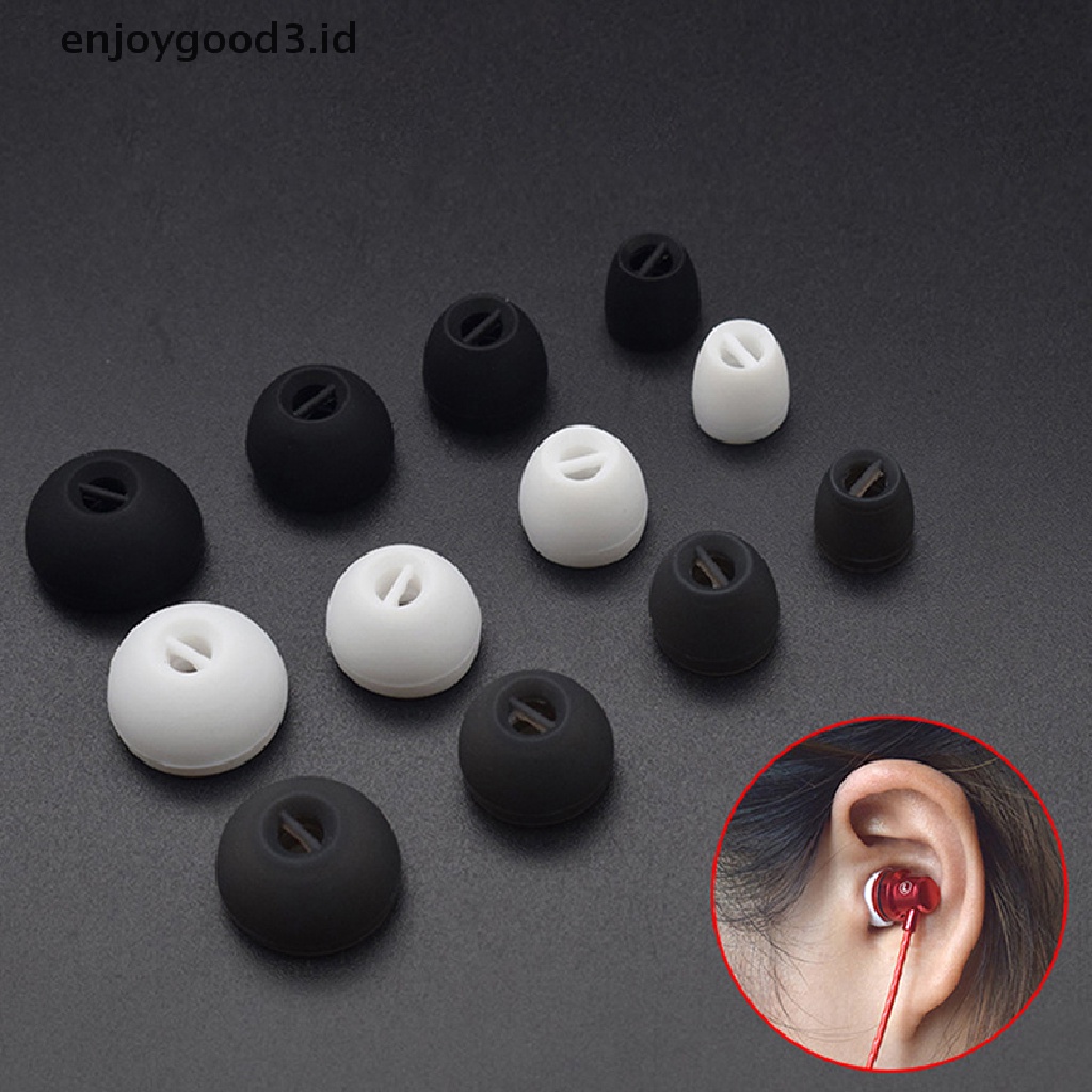 [Rready Stock] 4pasang Silikon Lembut Earphone Case In Earbuds Cover Eartips Pengganti (ID)