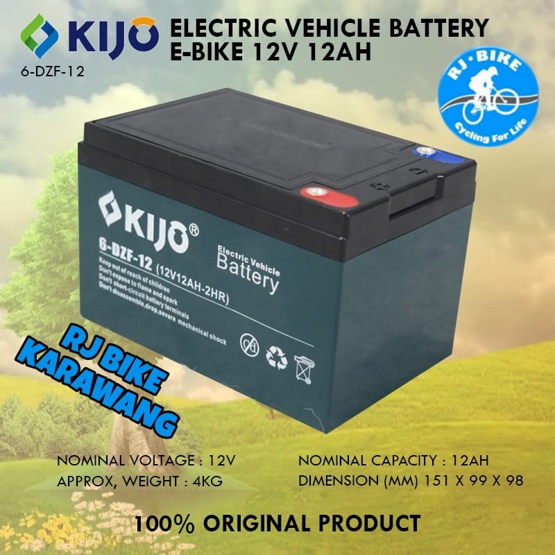 BATTERY/ACCU KIJO 12V 12AH 6-DZF-12 C2 1pcs UNTUK SEPEDA LISTRIK