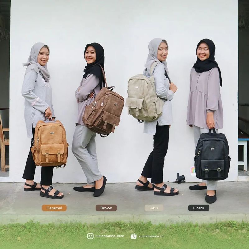 Tas Ransel Afnan Rumah Warna, Tas Sekolah, Tas Kuliah, Tas Laptop