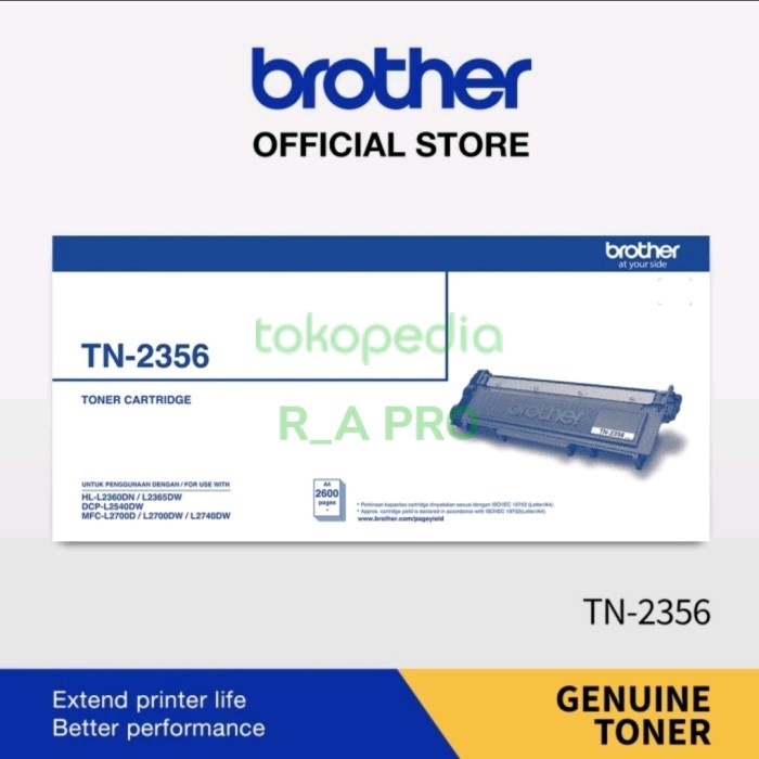 Terlaris Toner Brother Tn 2356 Tn-2356 Tn2356 Black Original