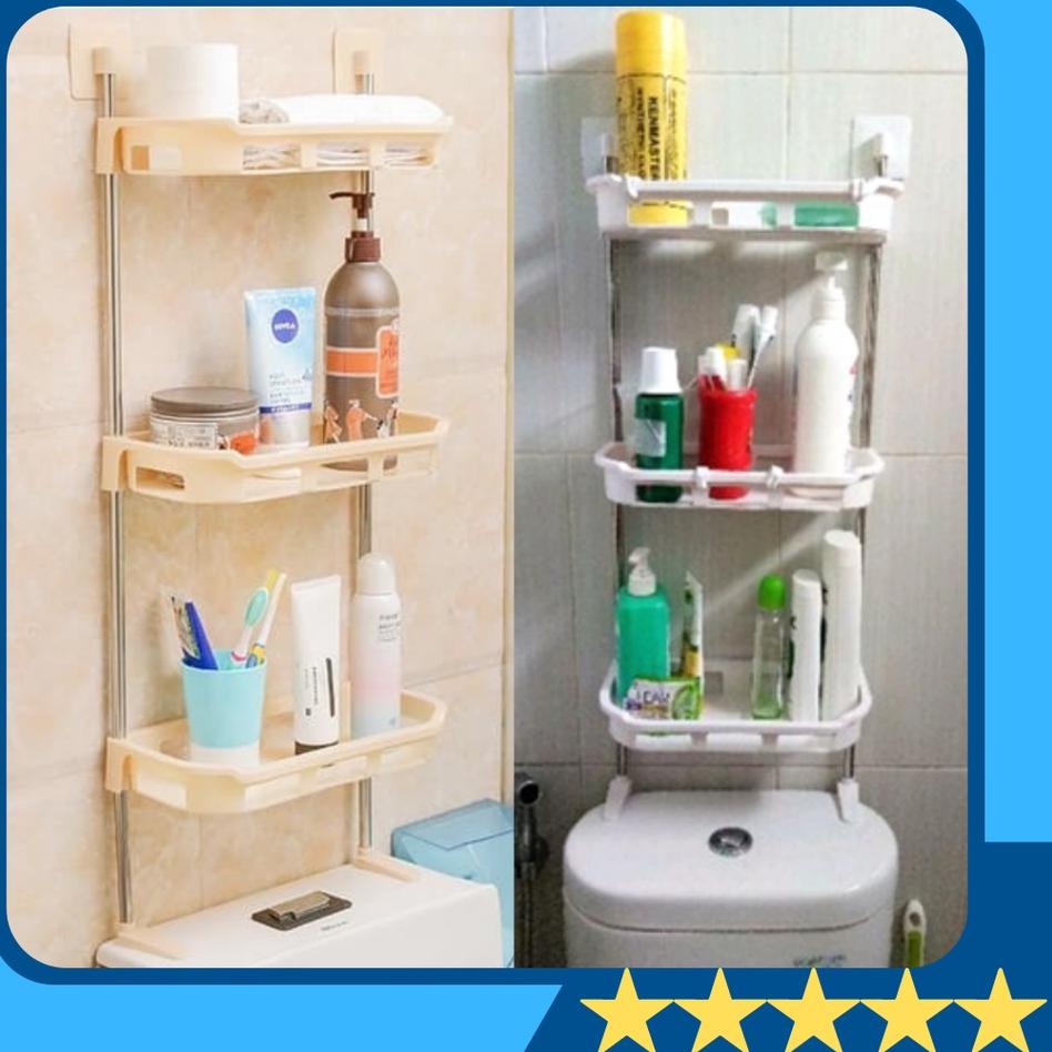 ♙ Rak Toilet 3 Susun Rak Closet Sabun Organizer Kamar Mandi Plastik ♚