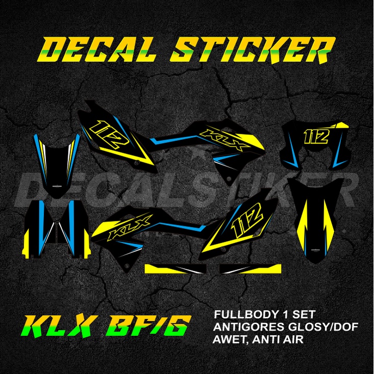 DECAL STIKER KLX 150 BF FULLBODY (002) DEKAL STICKER KLX G SE 2016 2017 2018 2019 2020 2021 2022 2023 MERAH JINGGA OREN ORANYE ORANGE ORENG KUNING HIJAU BIRU TUA MUDA NILA UNGU ABU PUTIH COKLAT COKELAT GOLD EMAS PINK IJO STABILO TOSCA TRAIL SUPERMOTO