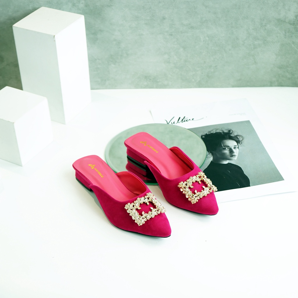 Sandal Wanita Heels Mules Natalie 3CM B-CK 05