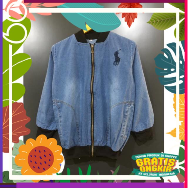 SHANE CLOTHING JAKET BOMBER DENIM JEANS PL WANITA LENGAN PANJANG / sunmori racing