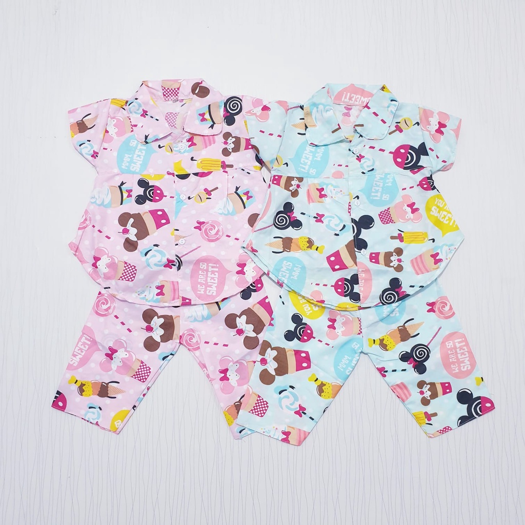 COD Baju Tidur Anak Perempuan Motif Gambar Usia 0-12 Bulan Baby Alicia