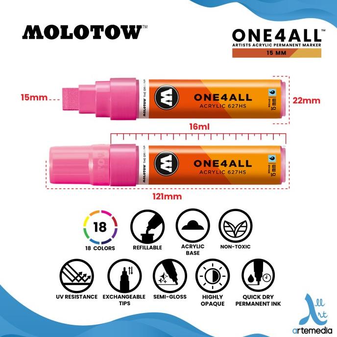 

Spidol Permanen Warna Molotow One4All 15mm Acrylic Paint Marker