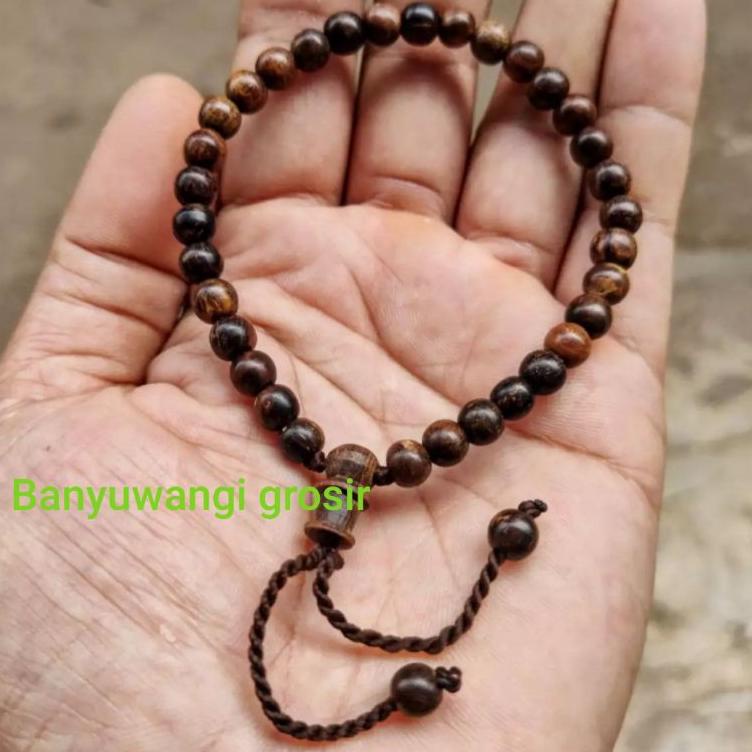 L25 Gelang kayu gaharu asli 5mm gelang tasbih pria gelang tasbih 33 butir gelang tasbih kayu gaharu 