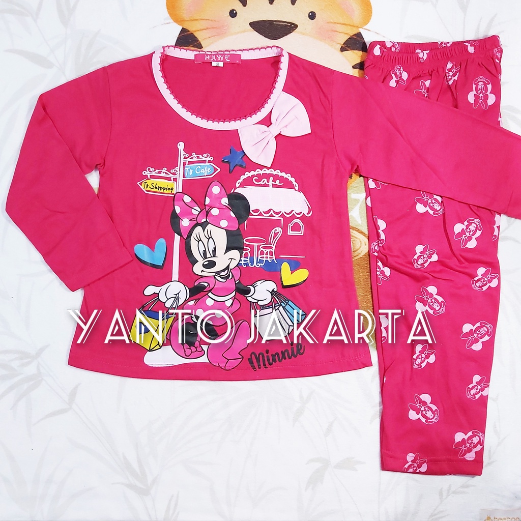 BAJU TIDUR ANAK PEREMPUAN KARAKTER MINNIE SHOPPING