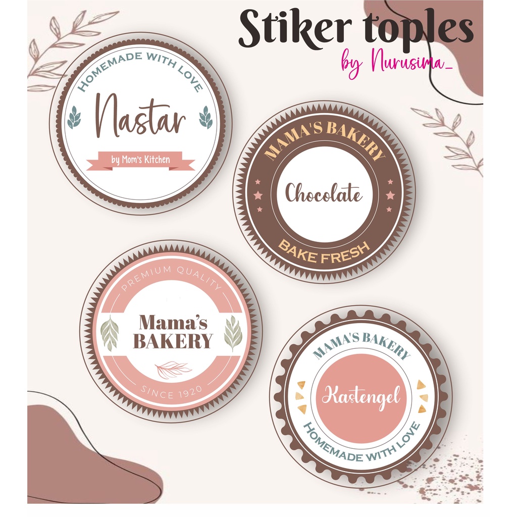 

STIKER TOPLES KUE LEBARAN / LABEL KEMASAN / TOPLES KUE / STIKER KUE CUSTOM