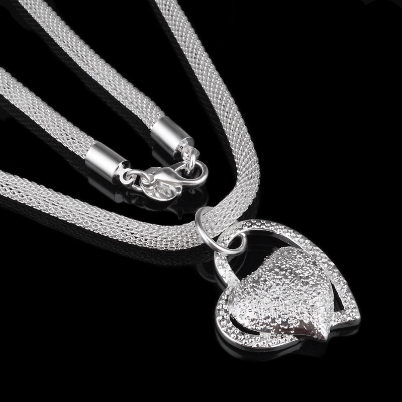 Kalung Rantai Dengan Liontin Hati Untuk Wanita | Kalung Untuk Wanita | Gantungan Kunci Bentuk Hati | Aksesoris Wanita | Sendok Garpu Bahan Stainless Steel