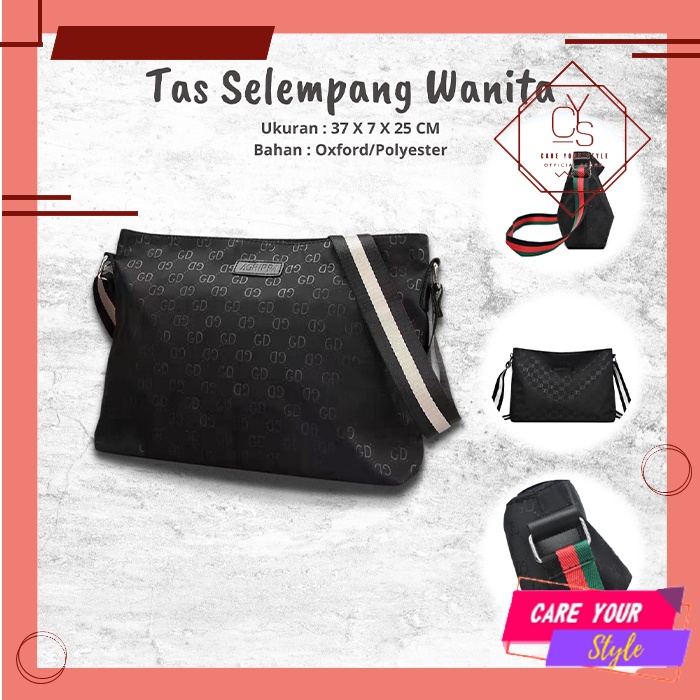 CYS Tas Selempang Wanita Tas Wanita Import Termurah Tas Selempang Bahu Cewek Tas Cewek Fashion Casual Tas Selempang Hitam T287