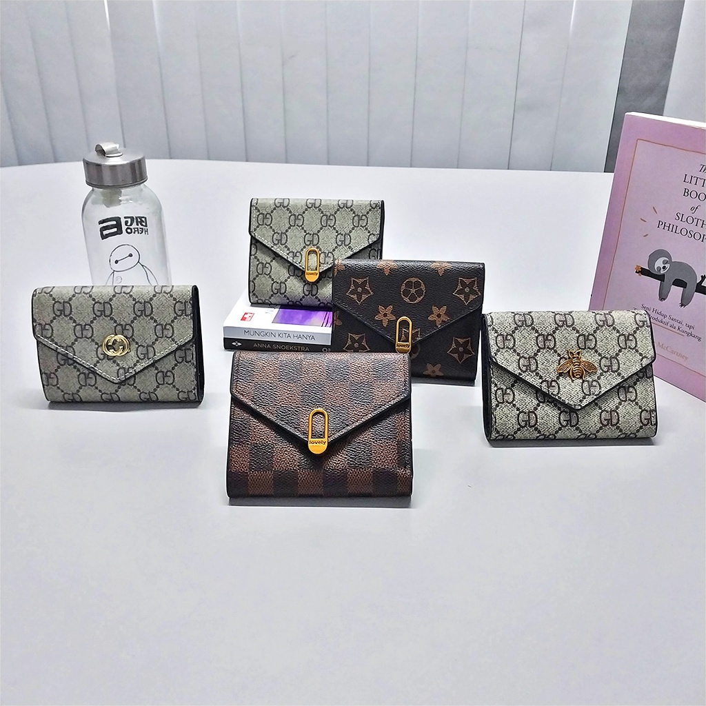 Satu7an D27 DOMPET LIPAT WANITA MOTIF FASHION KOREA STYLE WOMEN WALLET GROSIR MURAH COD IMPORT