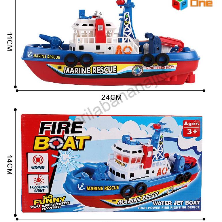 REKOMENDASI Mainan Kapal anak Fire Boat Jet Resque Mainan Anak Perahu Jet Pemadam Kebakaran Light