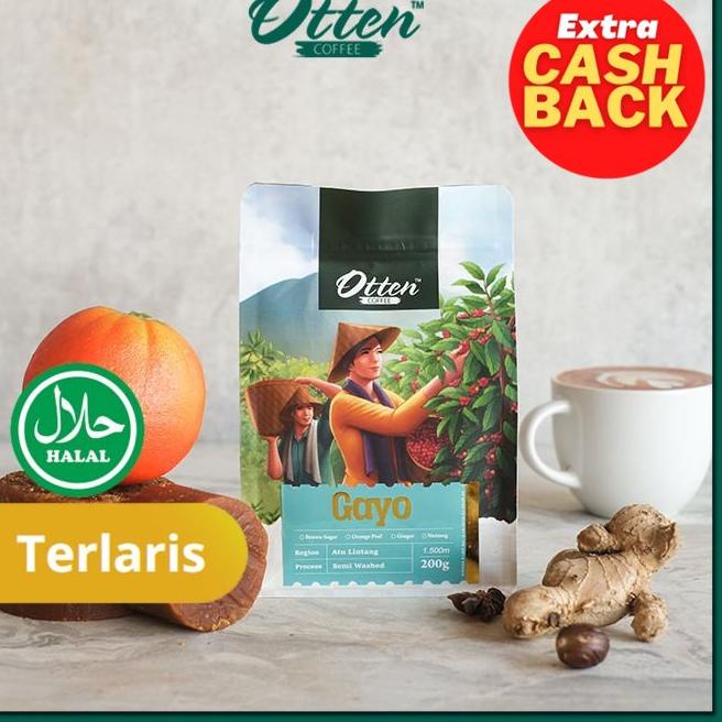 

❅ Otten Coffee Aceh Gayo Atu Lintang 200g Kopi Arabica - Biji Kopi ☻