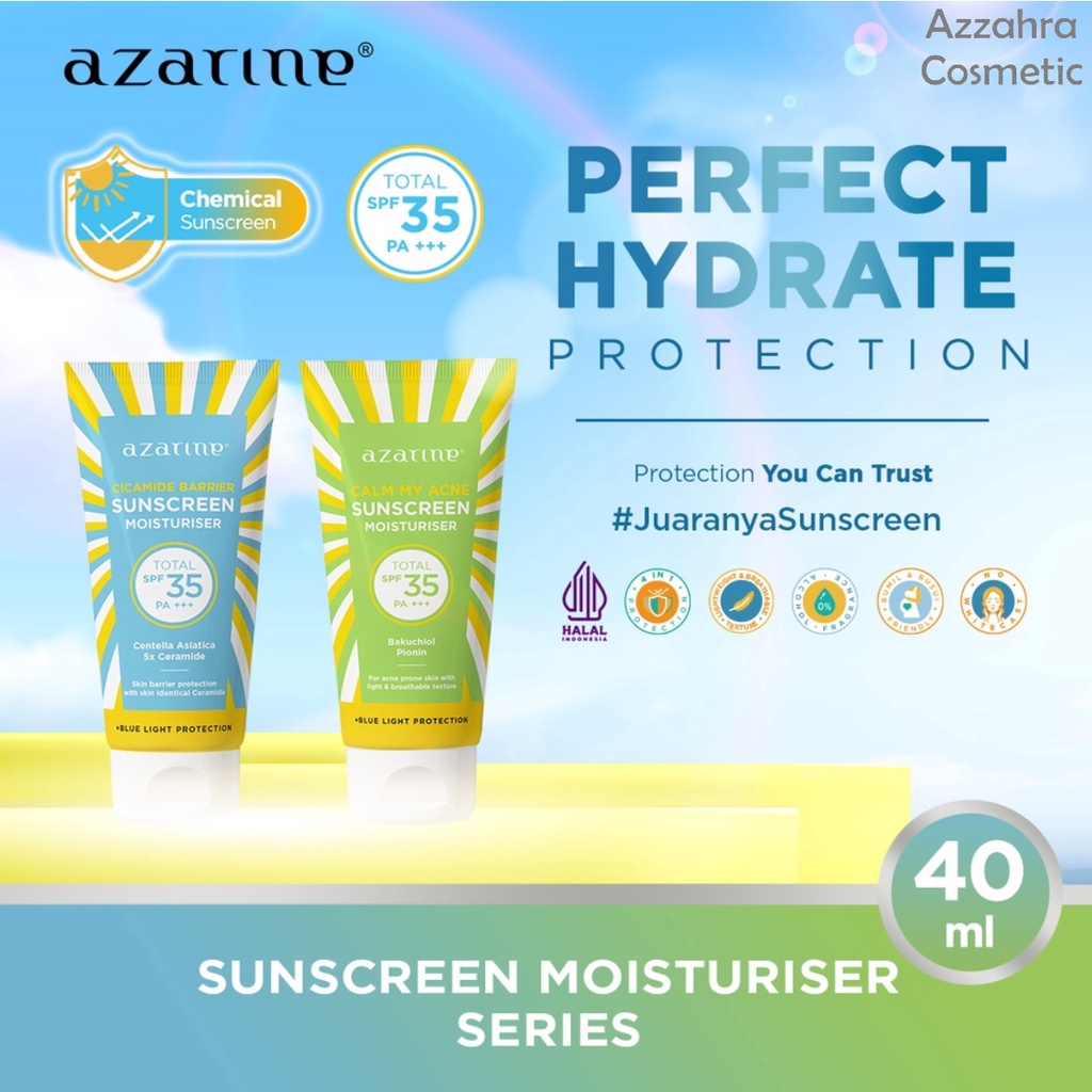 Azarine Cicamide Barrier Sunscreen Moisturiser SPF35 PA+++ 40ml