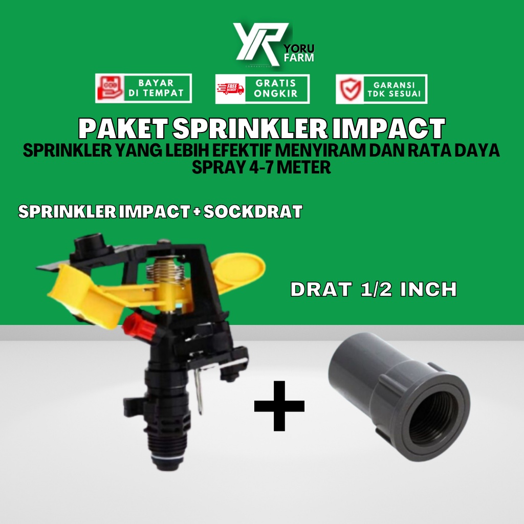 KINCIR AIR 1502 ( SPRINKLER / SPRINKLE / IMPACT SPRINKLER 1/2" / MODEL TEMBAK ) YORU FARM YORU FARM