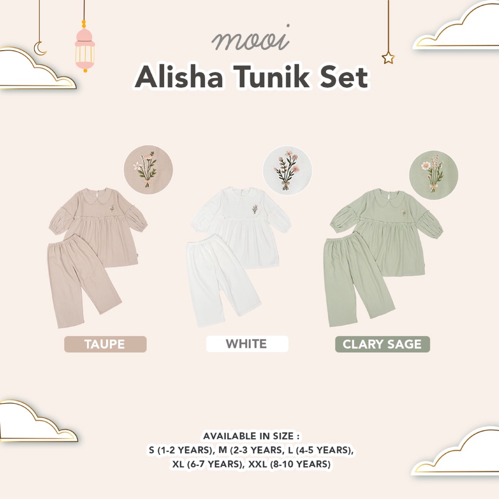 PROMO 7.7 PROMO BAJU LEBARAN MURAH MOOI EDISI LEBARAN ALISHA SETELAN TUNIK TUNIK ANAK PEREMPUAN BAJU ATASAN / SETELAN ANAK MUSLIM EDISI BAJU LEBARAN BAJU LEBARAN ANAK 1-10 TAHUN