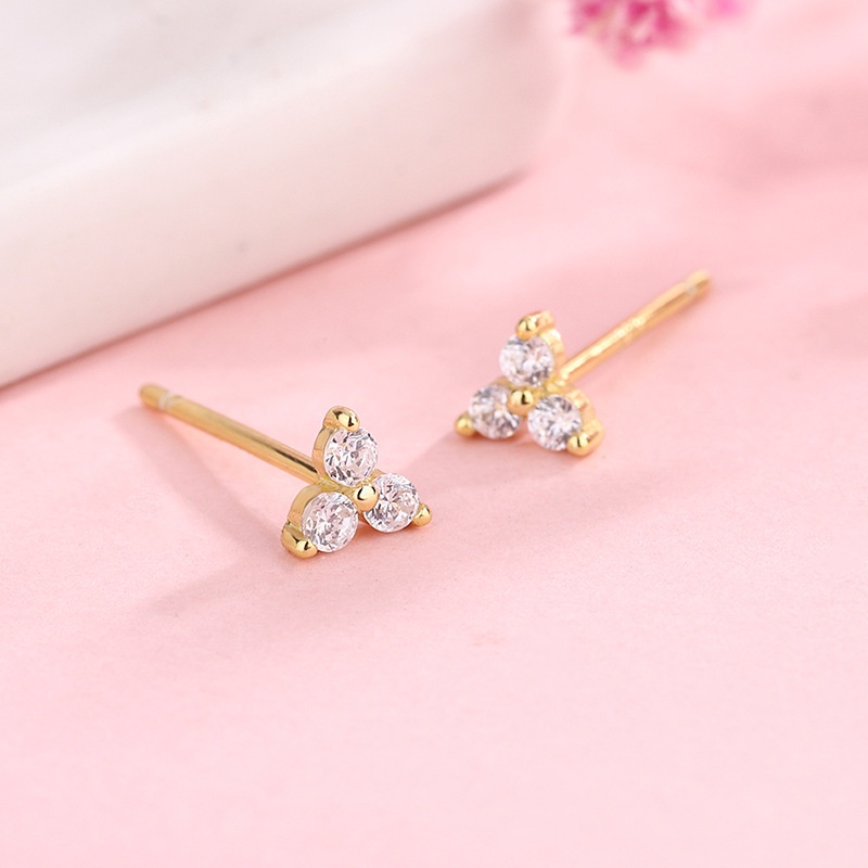 Anting Tusuk Gantung Temperament Hias Berlian Gaya Korea / Simple Anti Air / Alergi Untuk Wanita