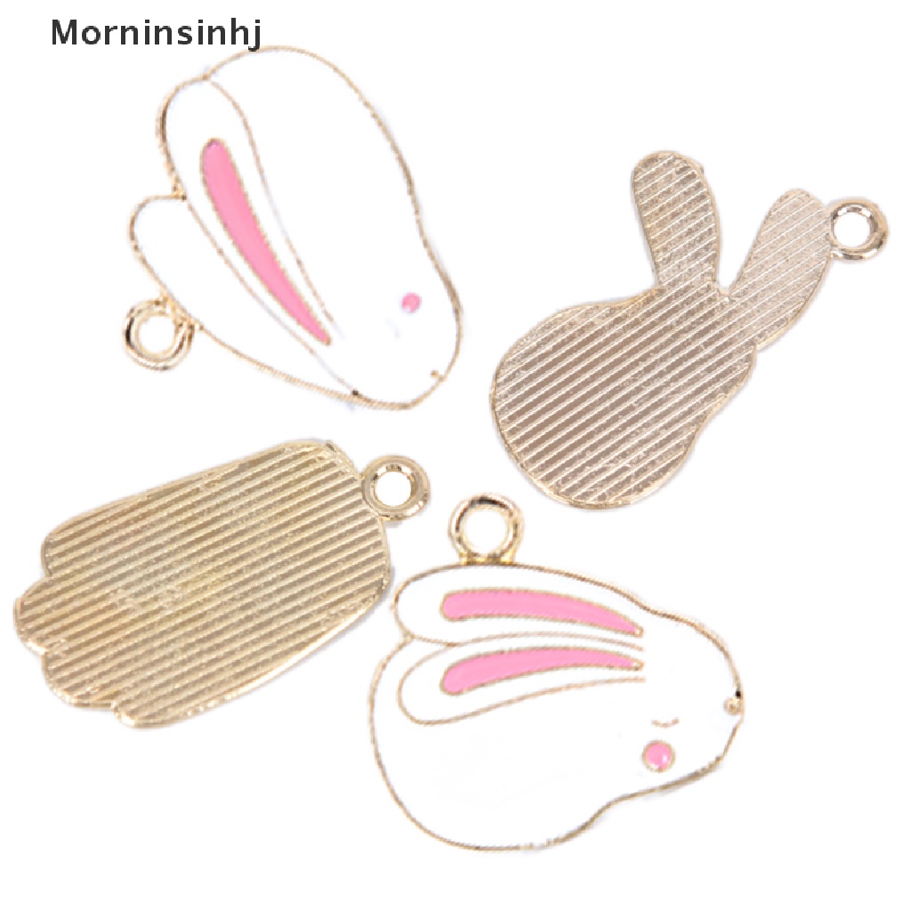 Mornin 10Pcs/Set Enamel Alloy Kelinci Ch Liontin Temuan Perhiasan DIY Craft Making id