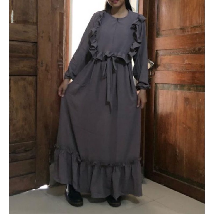 Gamis Cringkle Abu Basah