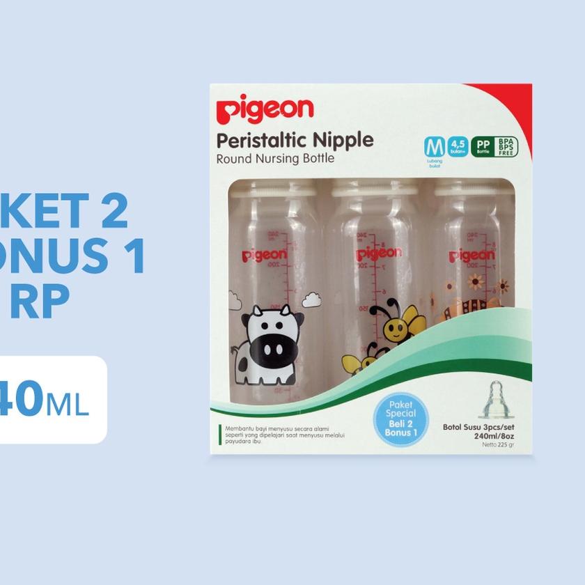 ▼ PIGEON Paket PP 240Ml | Botol Susu Bayi ✭