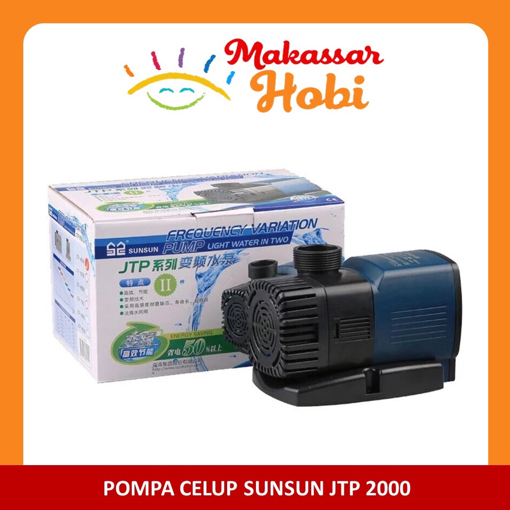 Sunsun JTP 2000 Pompa Celup Aquarium Kolam Ikan Hemat Listrik Energi