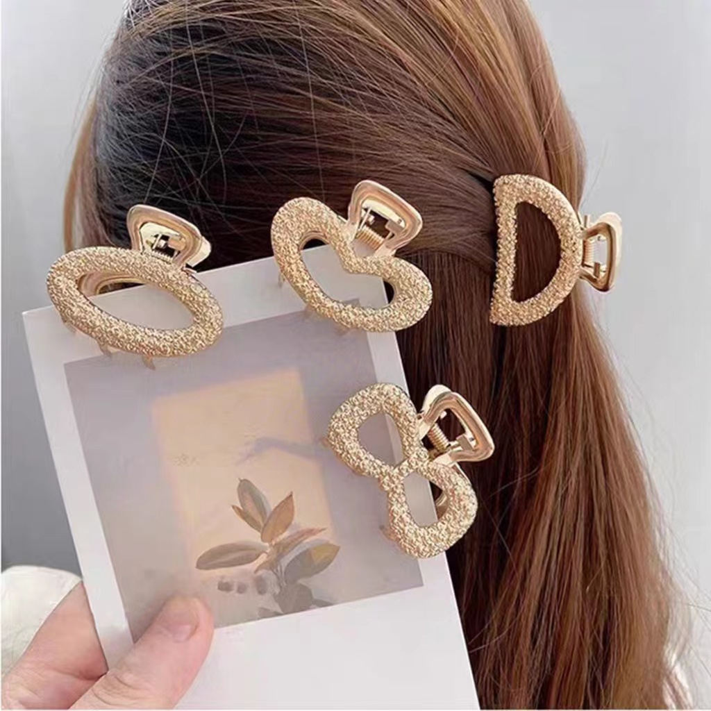 Jepit Rambut Logam Model Jedai Mini Geometri Bahan Metal Glitter Retro Korean