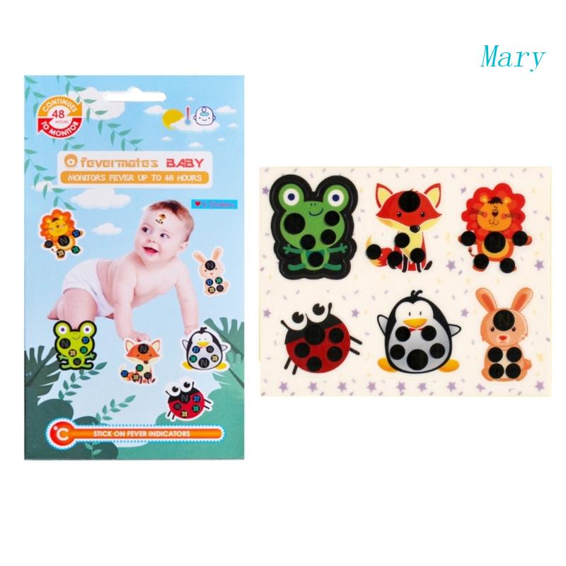 Mary Stick-On Fever Indicator Stiker Demam Dahi Kartun Lucu Tempelan Demam Suhu Untuk Anak Bayi Dewasa Rumah Sup