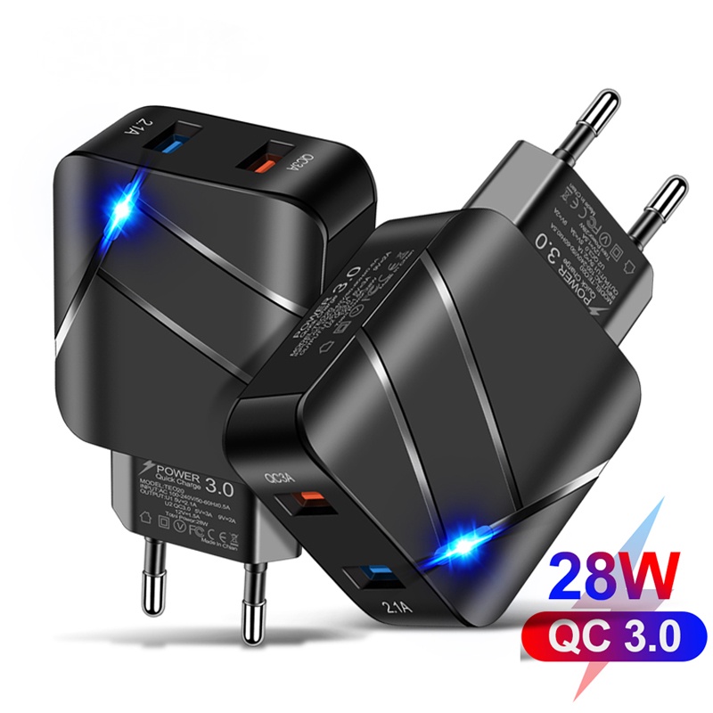 IPHONE Usb LED Quick Charge PD 28W Charger USB QC3.0 2A Charger Dinding Cepat Charger Handphone Untuk Samsung Xiaomi Iphone14