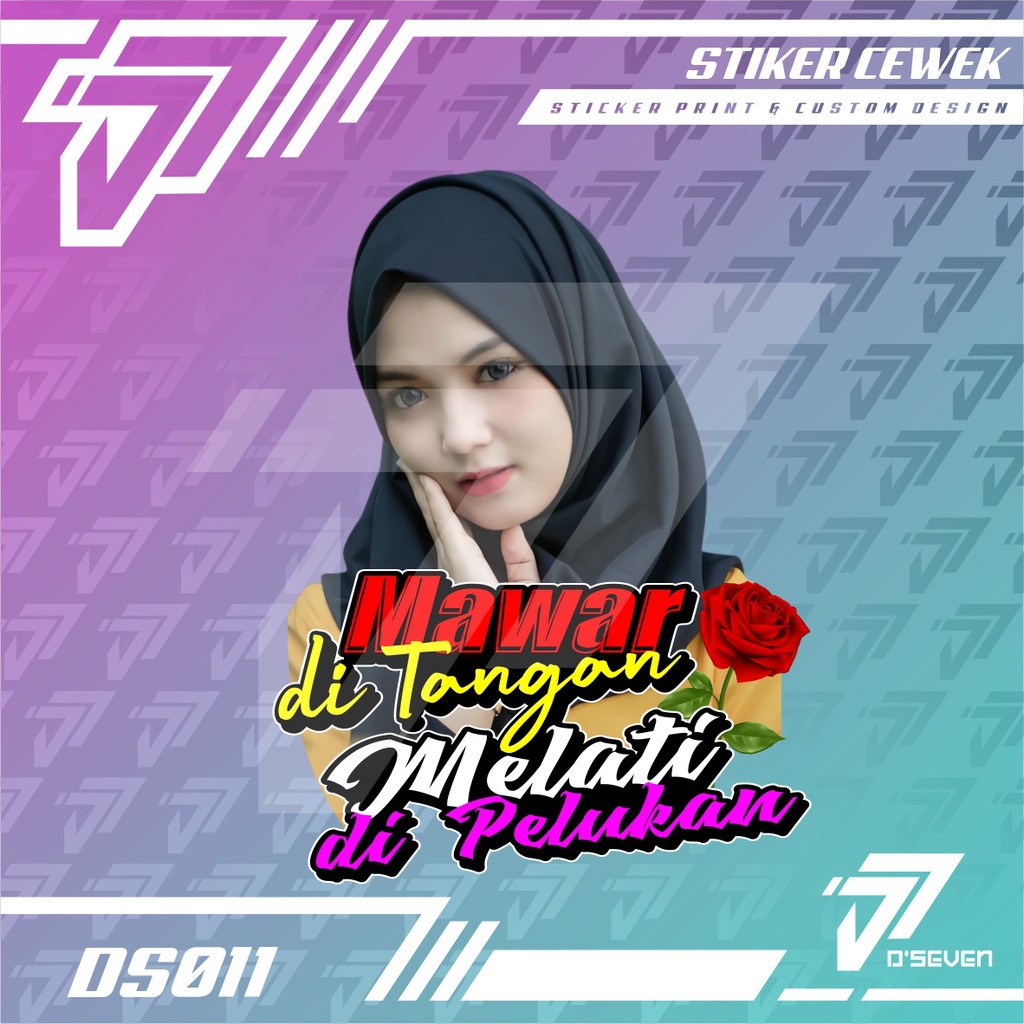 Stiker Foto Cewek Hijab Vector Seksi Custom Bisa Request Foto & Kata-kata - Stiker Mobil / Motor / T