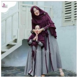 ananda syari terbaru gamis couple mom and kids baju lebaran pasangan ibu dan anak syar'i anak