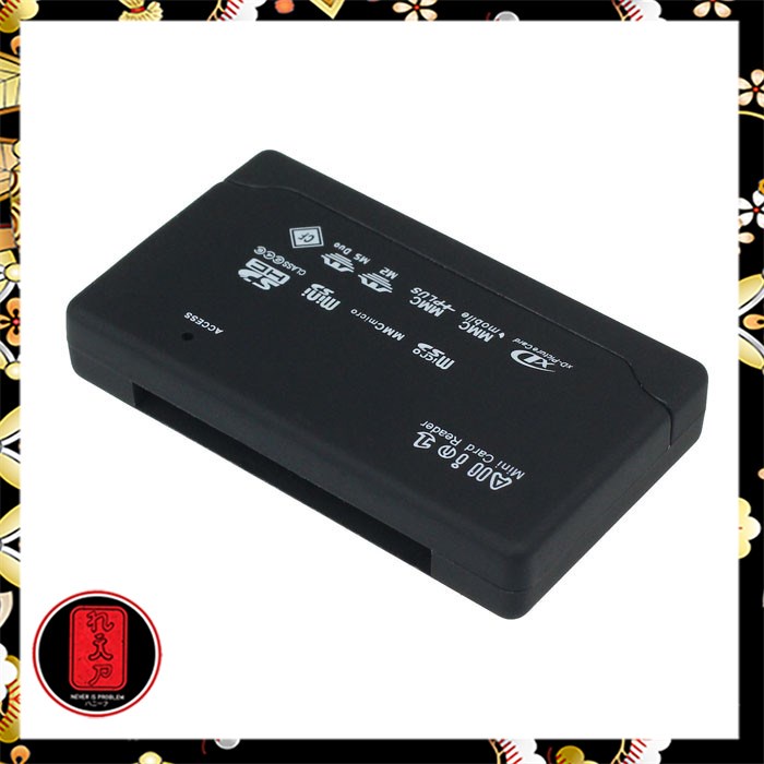 FSU Card Reader SD XD MMC MS CF SDHC TF Micro SD M2 Adapter - SHTC-08 - Black