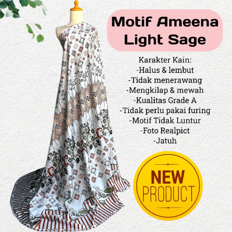 Kaim D.Silk motof Ameena harga perstengah mtr ( 0.5m)