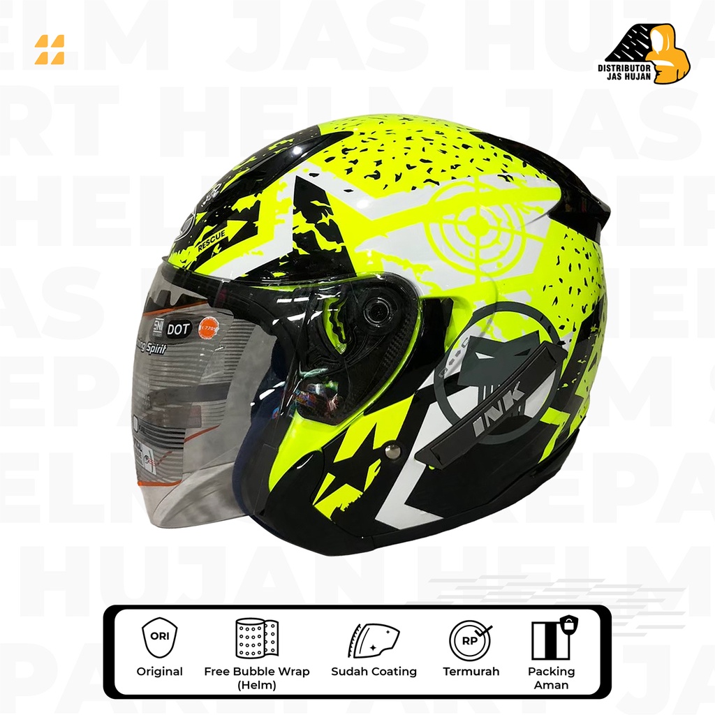 Helm INK Metro 2 Motif #3 Yellow Fluo Glossy