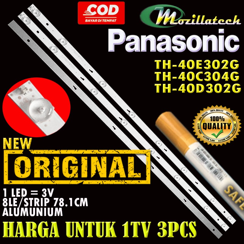 LAMPU LED BACKLIGHT PANASONIC PANASONIK TH-40E302G TH-40C304G TH-40D302G 3V 8 KANCING 8KANCING 8LED BACKLIGHT PANASONIC 40 IN