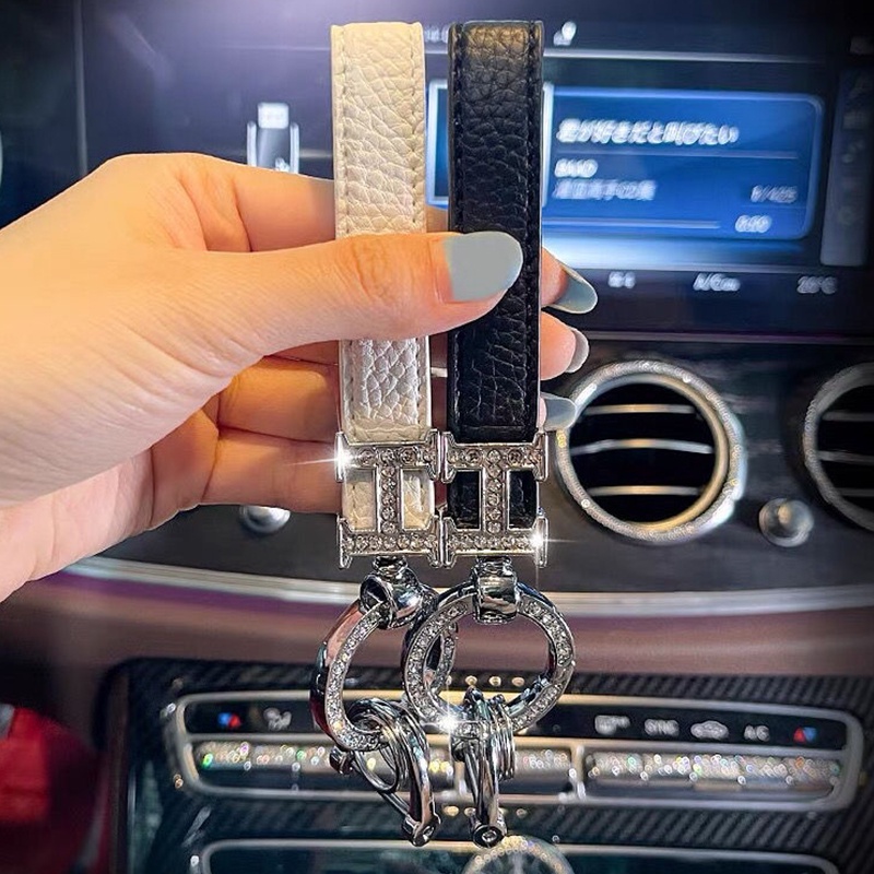 Gantungan Kunci Mobil Kulit Untuk Semua Model Key Belt Chain Hadiah Wanita Istimewah Aksesoris Mobil Keyring Sling