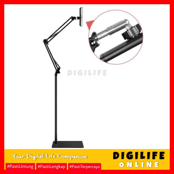 Stand Lazypod Smartphone Hp Tablet Stand Dudukan Bracket Tiang 140Cm