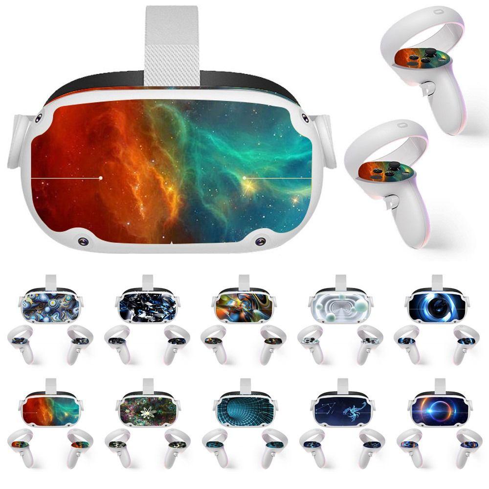 POPULAR Populer VR Headset Skin DIY Decal Wrapping Cover Controller Stiker Untuk Oculus Quest2