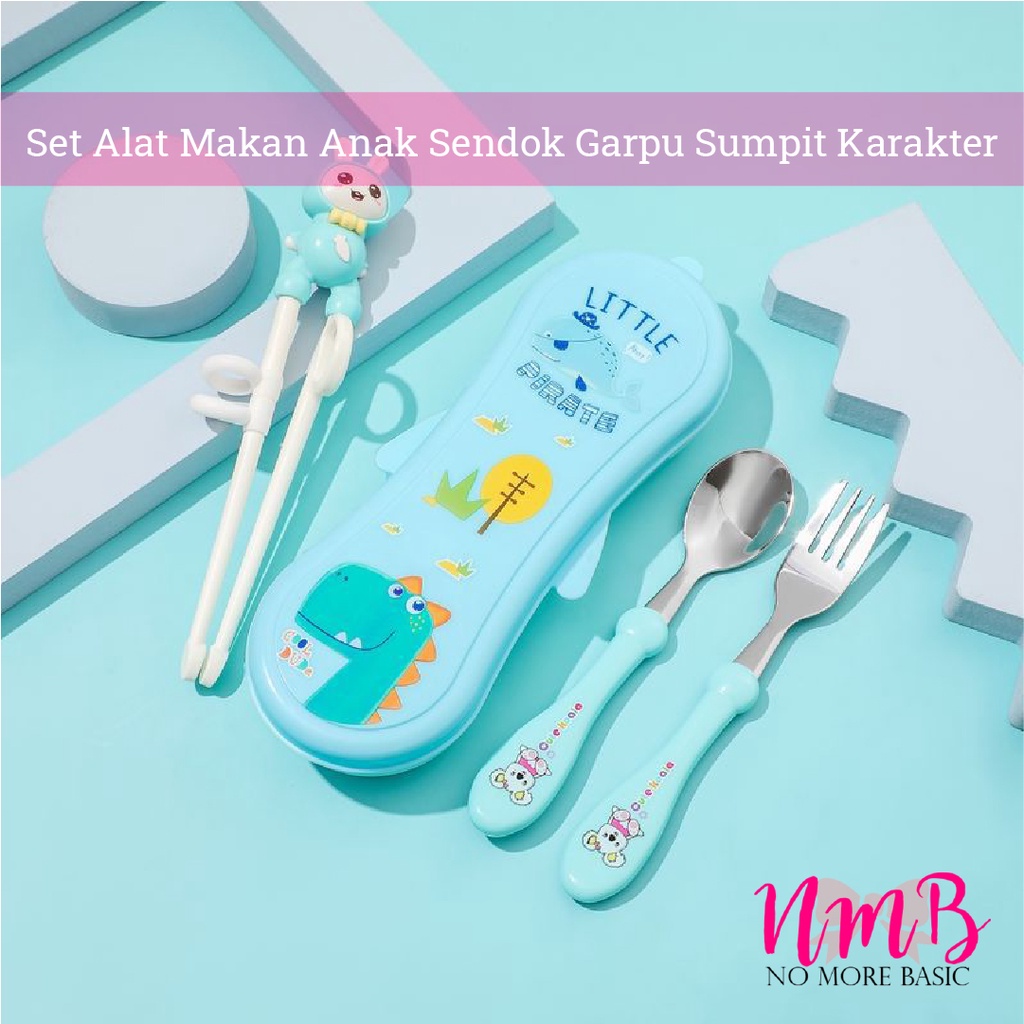 Set alat makan anak sendok garpu sumpit karakter