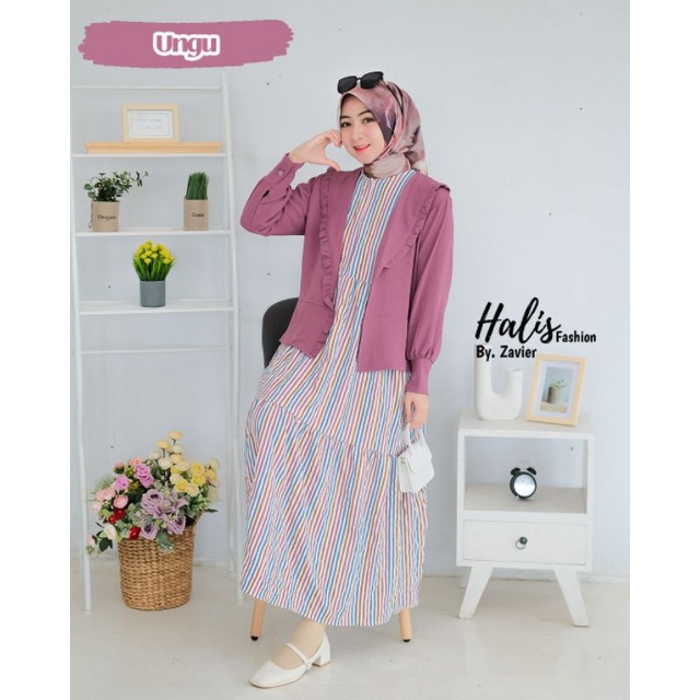 HALIS ORI//One Set Inner Outer Crinkle Premium //ONE SET OUTER OOTD