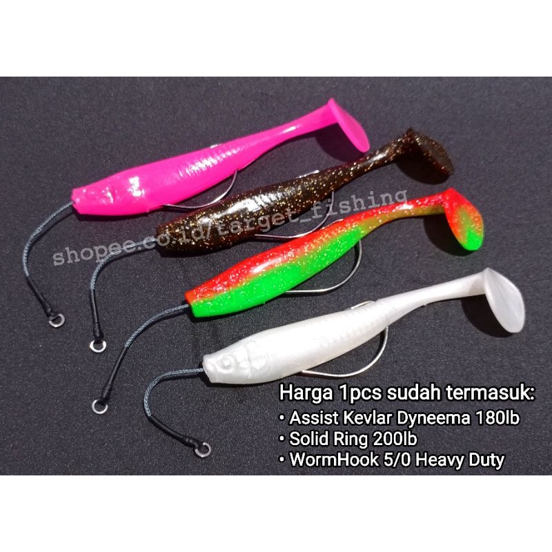 Soft Lure SILENCER PADDLE POP 12cm 10gram Pakai Kail + Assist / Umpan Casting Toman Paddle Tail Soft Plastic Kingdom Bukan Ozmy