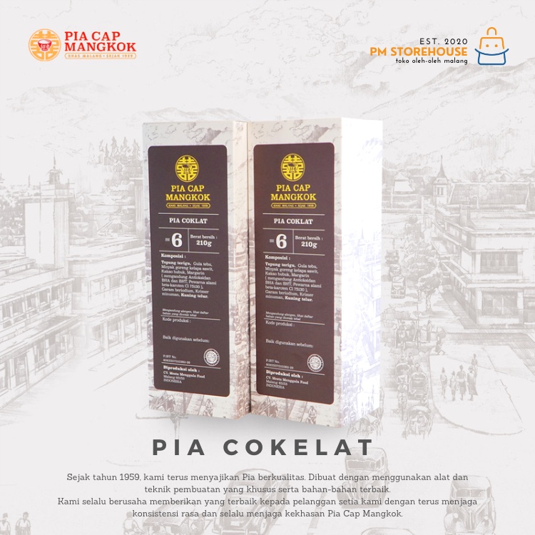 Pia Cap Mangkok Rasa Cokelat - Kemasan Isi 6