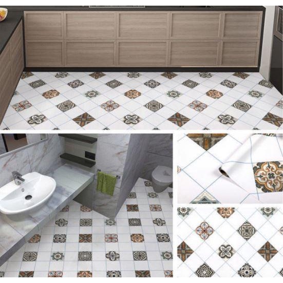 Wallpaper Lantai Stiker Dinding Motif Batik Wallpaper Kamar Mandi