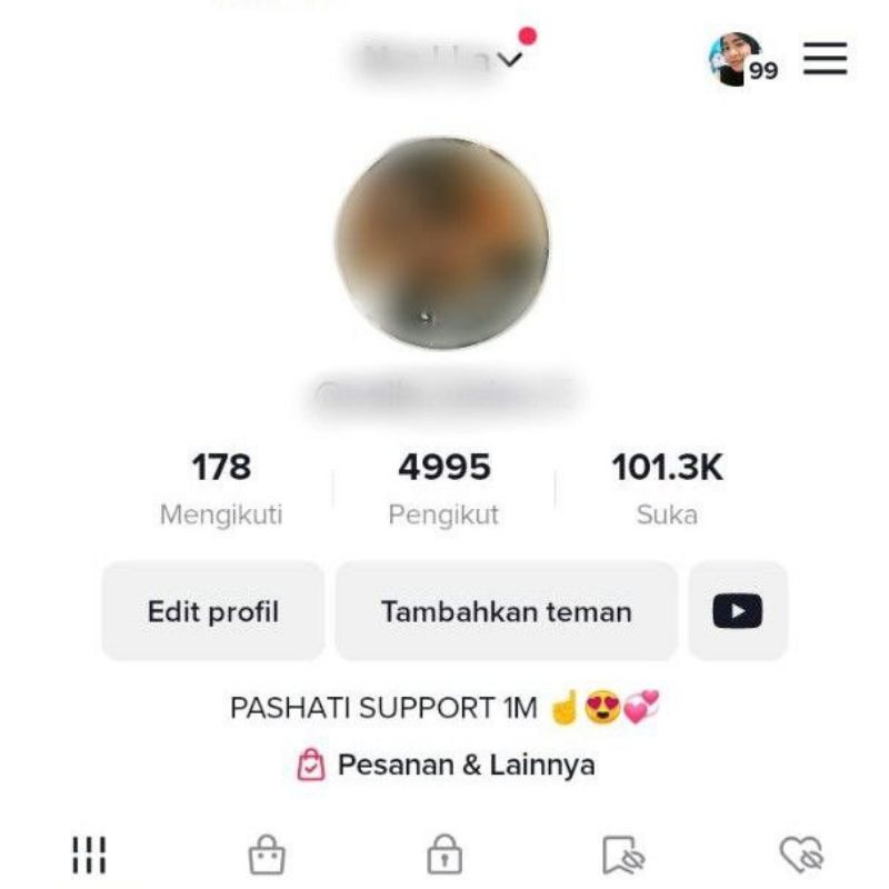 AKUN TIKTOK 5.000 Follower Akun Viral