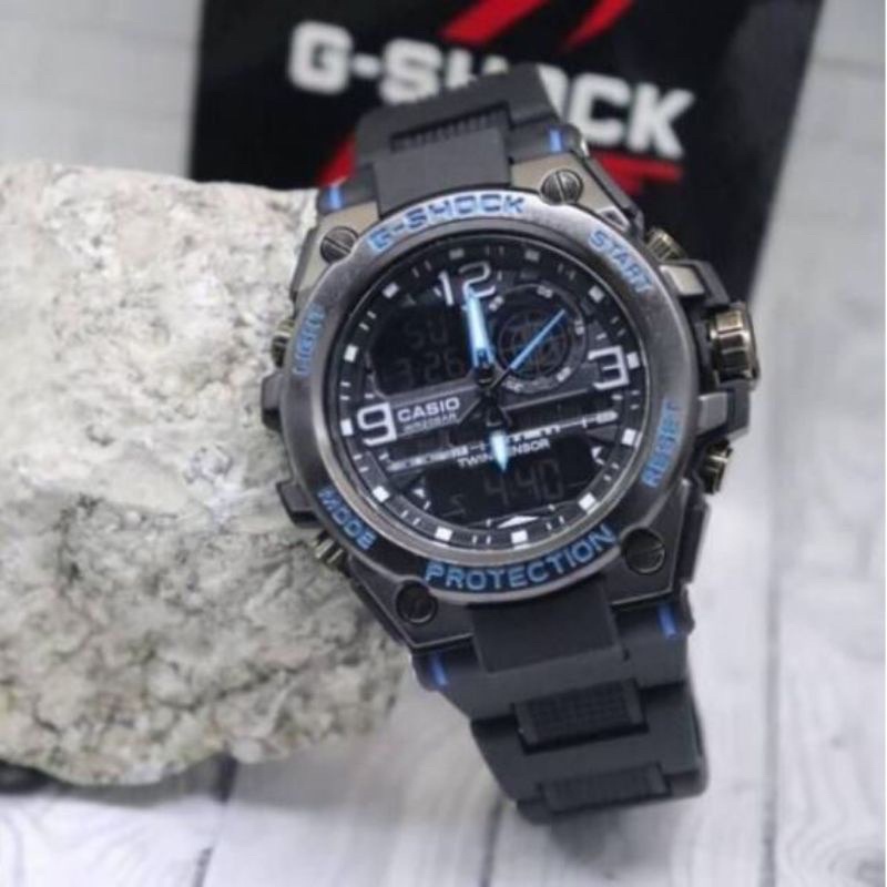 Jam tangan G Shock GST8600 Rante mika dan tali karet pilihan warna