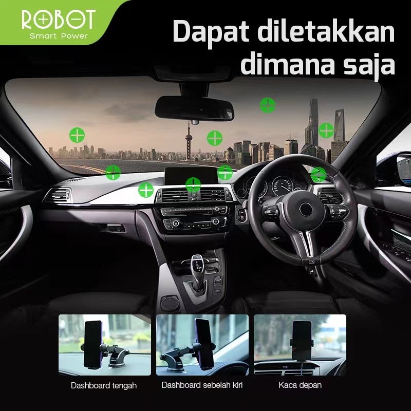 ROBOT RT-CH11S Automatic Lock Car Holder HP Dashboard Mobil Garansi Resmi 1 Tahun