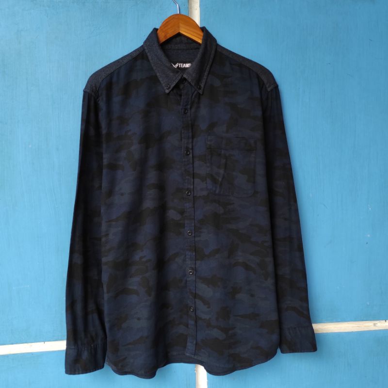 TEAMS POLHAM KEMEJA FLANEL CAMO SIZE XL ORIGINAL